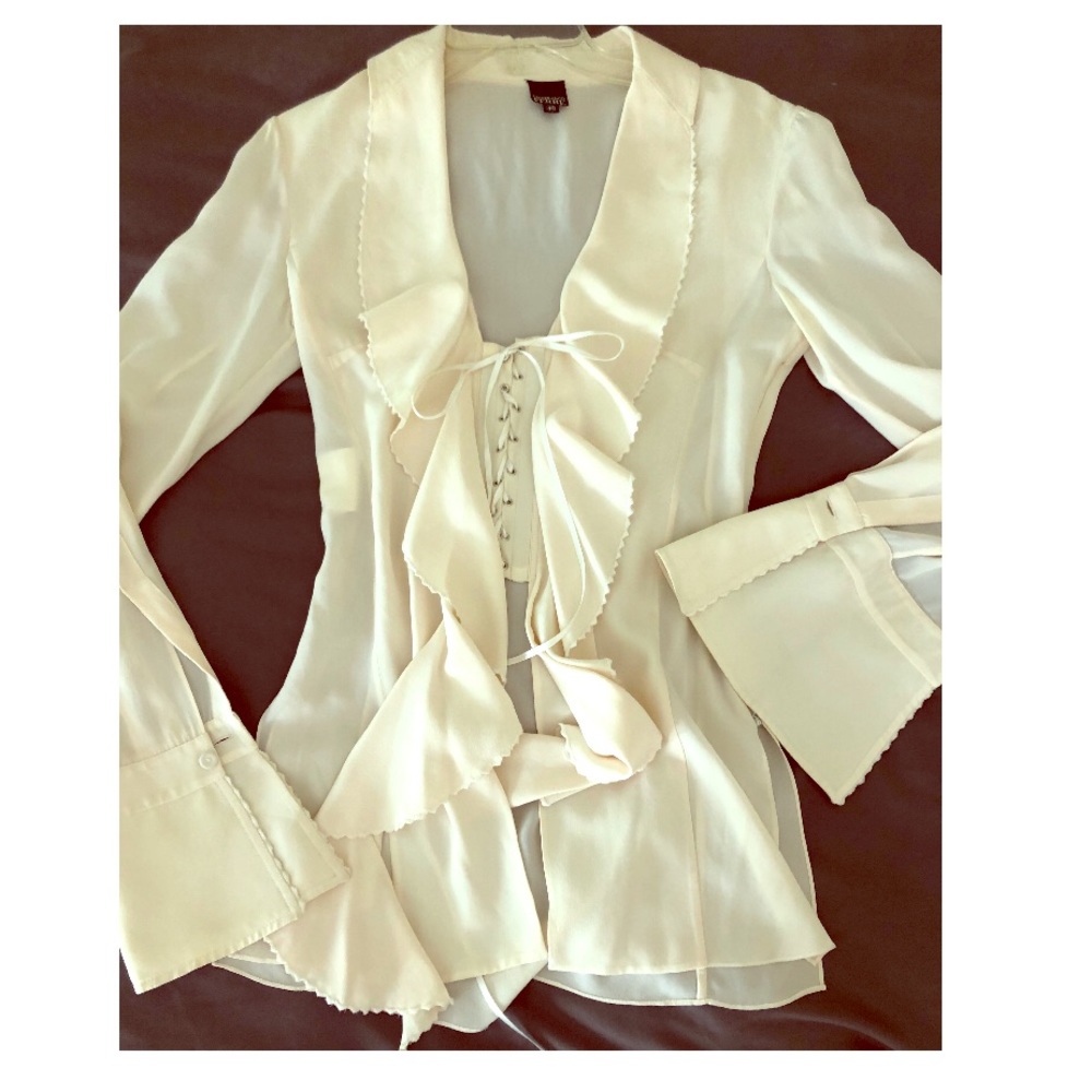 Rare vintage corset silk gianfranco ferre blouse